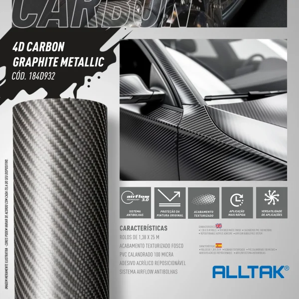 Carbon 4d Graphite Metallic 1,50x25m
