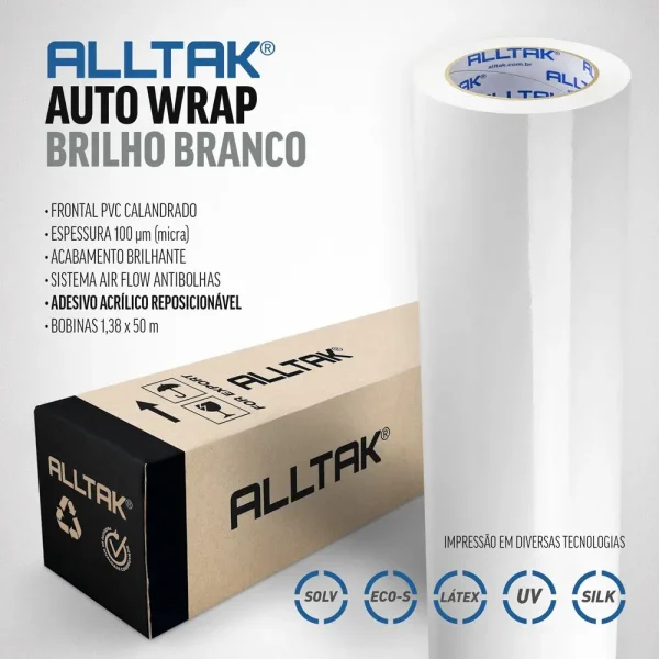 Alltak Aw-b/ Vinilo Blackout Brillo Branco 1,38x50m