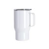 Taza Viajera  Premium Blanca Acero Inox Tapa Transparente 550ml Xum