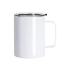 Taza Café Premium  Blanca Acero Inox Tapa Transparente Subli 400ml Xum