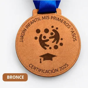 Tnp / Medalla Mdf Vinil Bronce Sublim. 7x7,9cm Pq:20u
