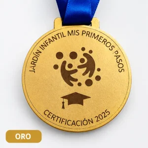Tnp / Medalla Mdf Vinil Oro Sublim. 7X7,9Cm Pq:20U