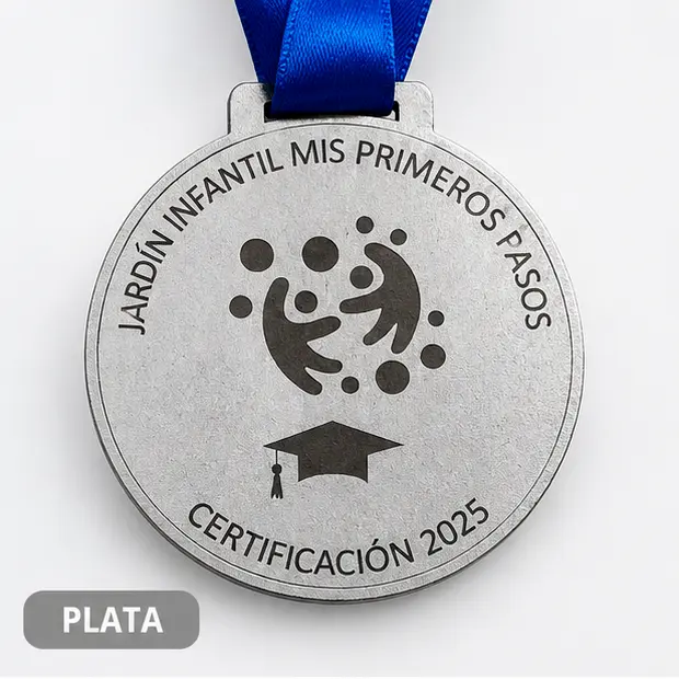 Tnp / Medalla Mdf Vinil Plata Sublim. 7x7,9cm Pq:20u