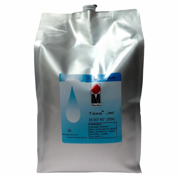Tinta para Sublimacion color Cyan de 2 litros marca Marabu