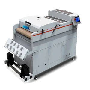 Horno y Shaker (dos en uno) ideal para los que tienen impresoras DTF de gran formato. Tiene banda transportadora
