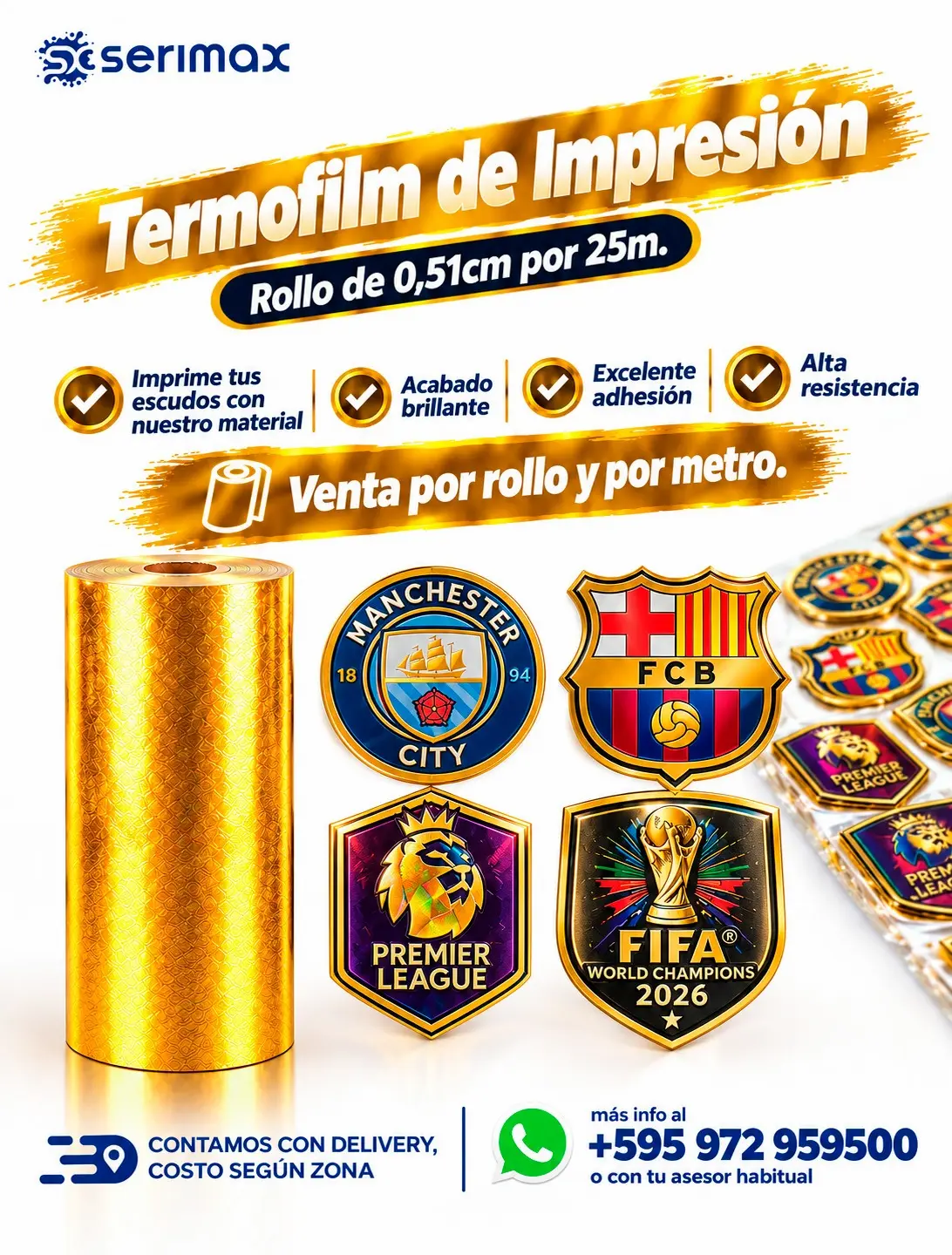 Termofilm Impresión en Holografico imprimible con UV Gold en Rollo - Imagen 2