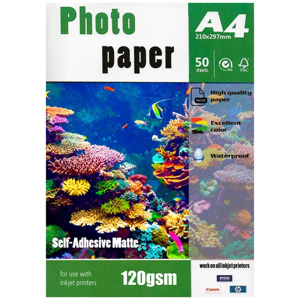 Ysx/ Papel Fotografico Autoadhesivo Mate 120Gr @Dye A4 Pq:50H
