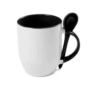 Taza Con Cuchara Interior Negro 11oz Xum