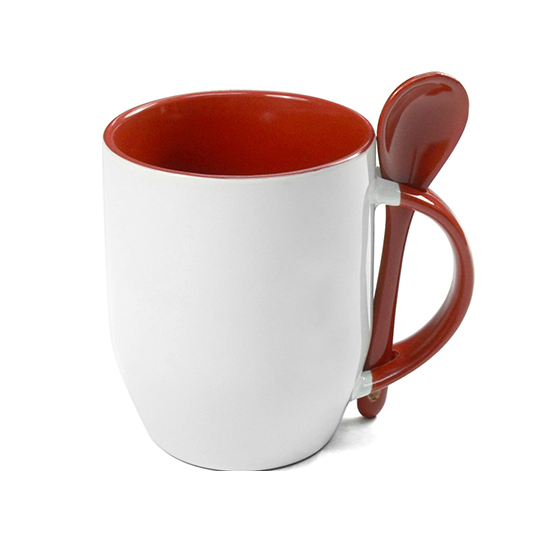 Taza Con Cuchara Interior Rojo 11oz Xum