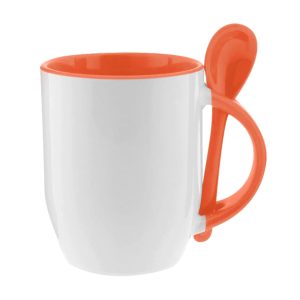 Taza Con Cuchara Interior Naranja 11oz Xum