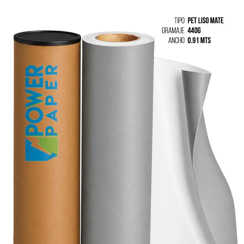 Pet Banner Liso Mate Blanco/Gris 440G/310U 0.91 X 50M Xrl