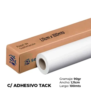 SD90T/ PAPEL SUBLIMACION PREMIUM ADHESIVO TACK 90G 1.11X100M XRL